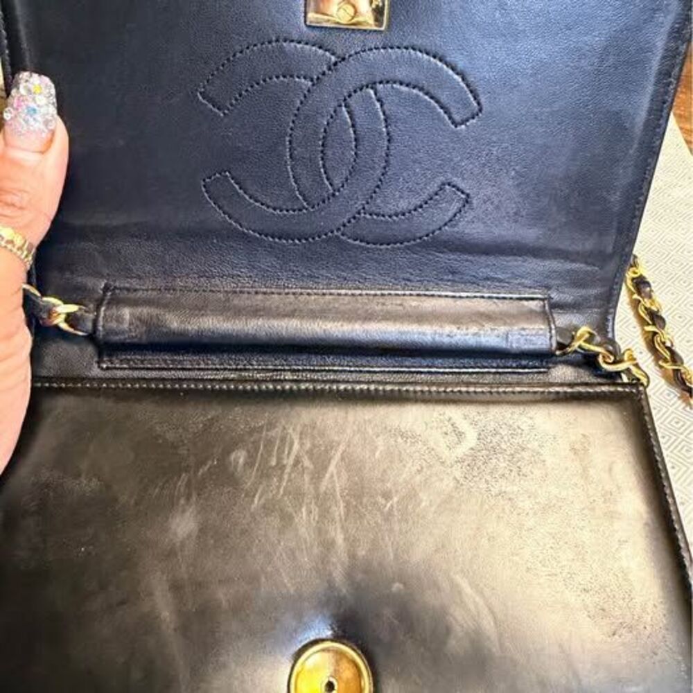 🖤👜 Chanel Flap bag Black CC Shoulder/ WOC Bag 24k gold hardware AUTHENTIC 😍 - Picture 4 of 11